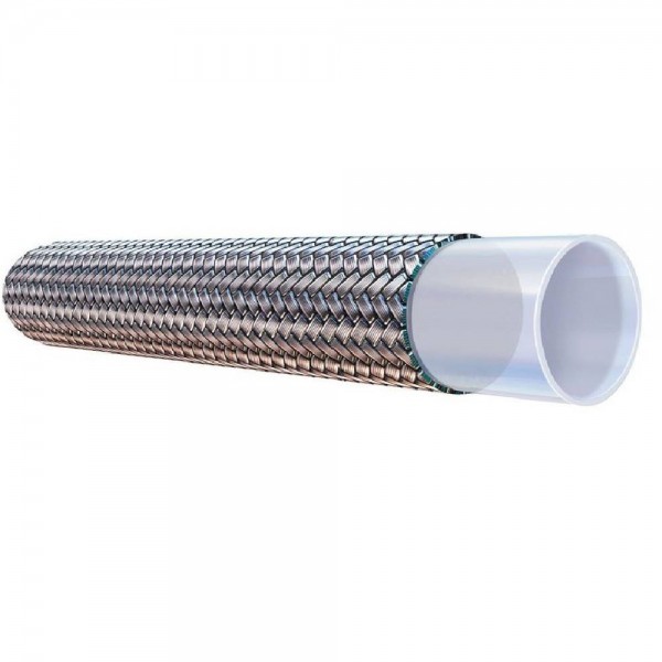 6 works with pressed nozzles. The hose is used to transport steam, grease and various chemicals.